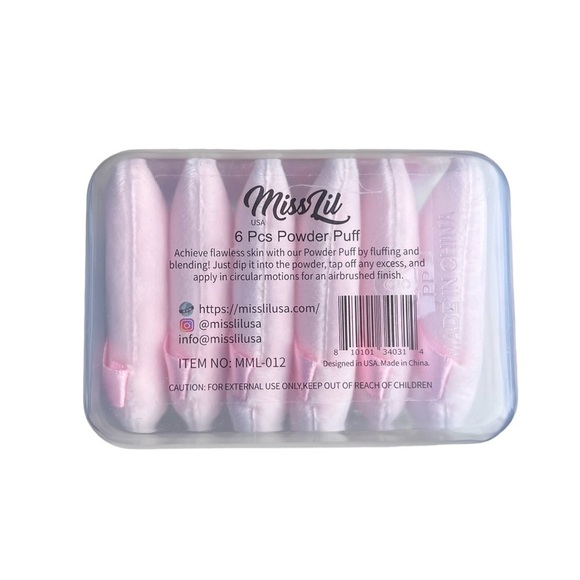 NIB Miss Lil 6-Piece Pink Powder Puff Make-up Set - Picture 6 of 7